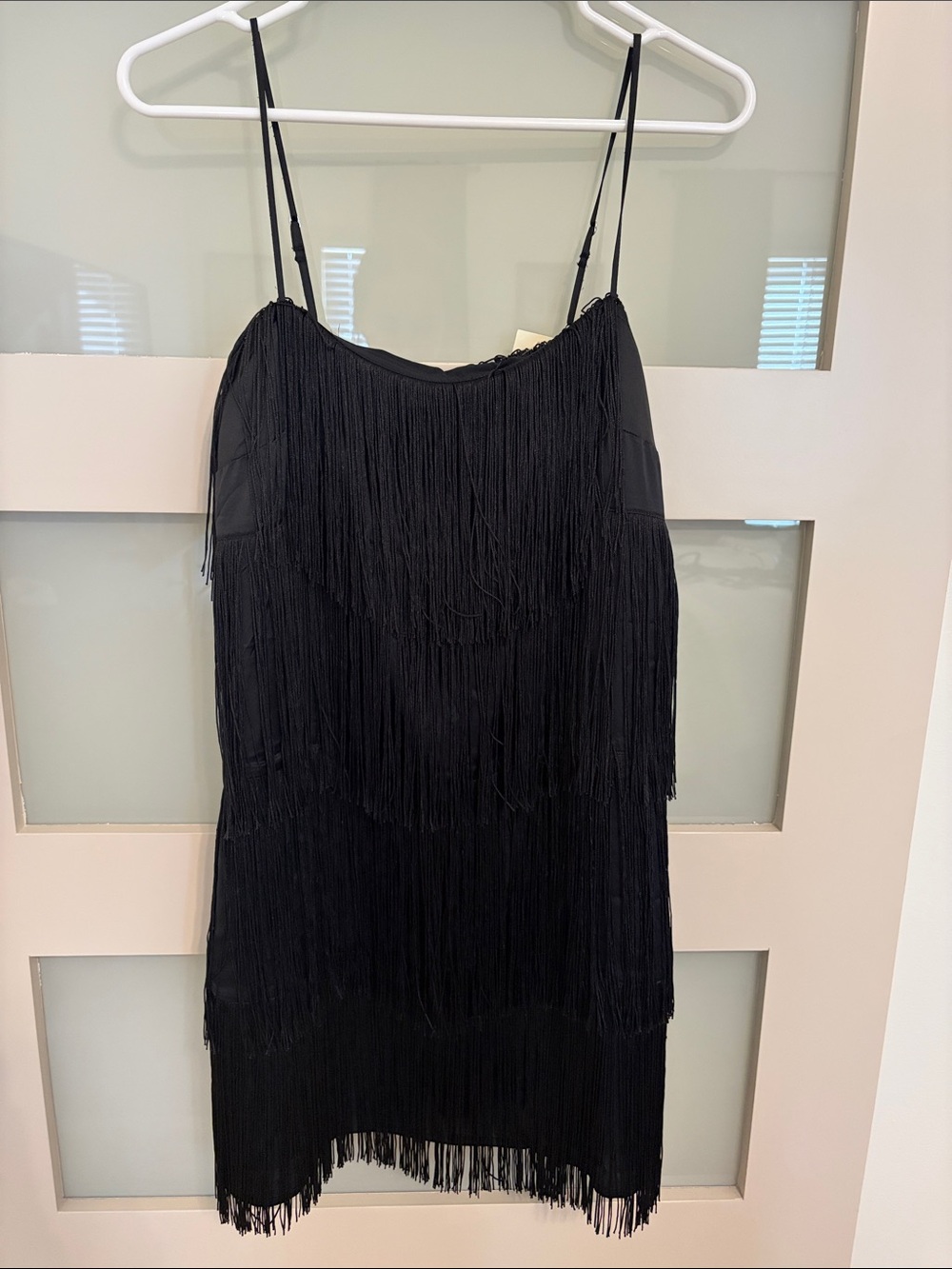 Abercrombie & Fitch Black Fringe Slip Dress